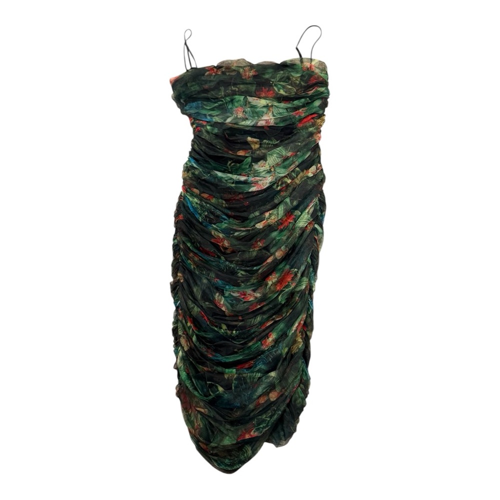 Alieva Toira Botanical Garden Ruched Midi Dress 2XL - Picture 8 of 12